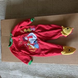 Disney Winnie the Pooh Christmas Winter fleece sleeper (one piece)